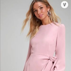Lulus Believe it or Knot Long Sleeve Wrap Dress